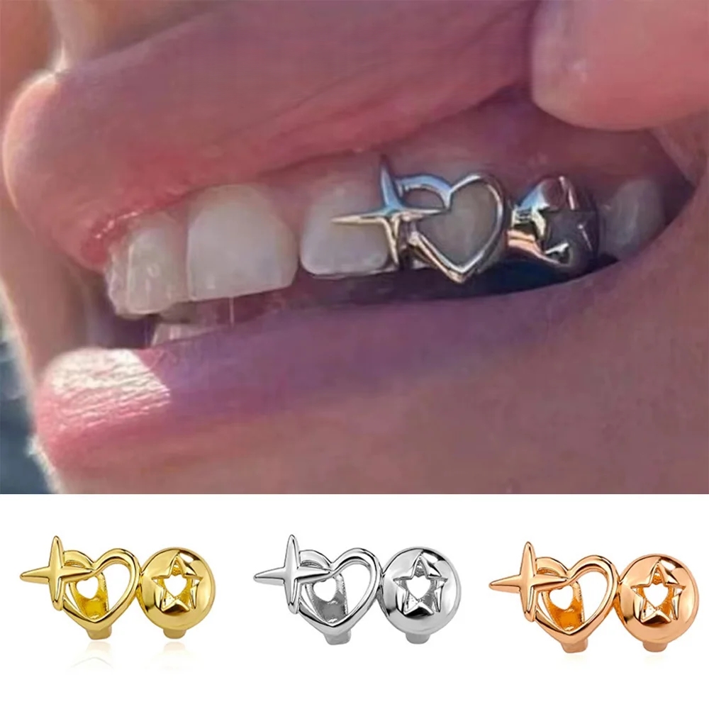 Vintage Jewelry Collection - Punk Hip Hop Hollow Heart Teeth