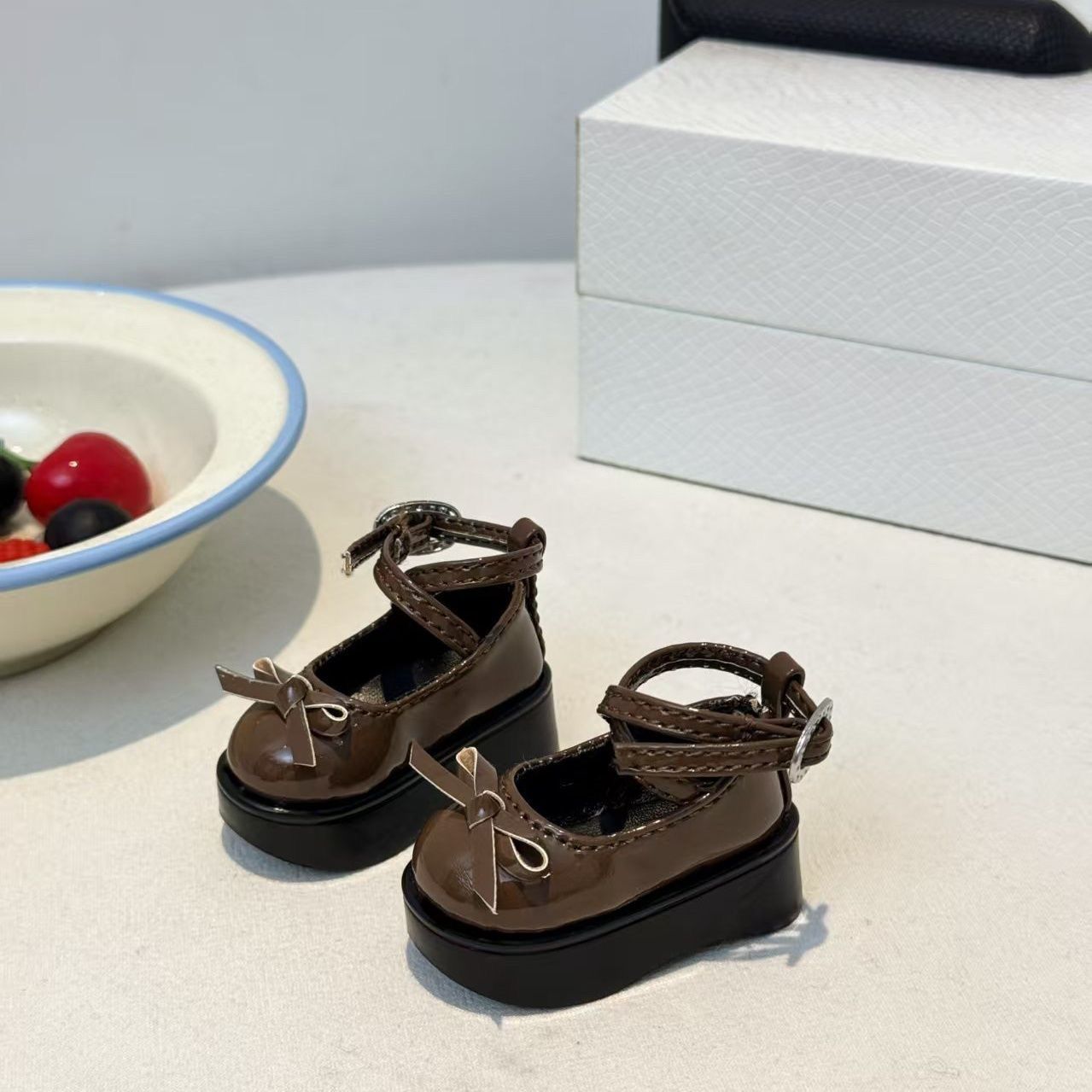 Coffee Brown Bow Platform Doll - Vintage Collectible Shoes review and price