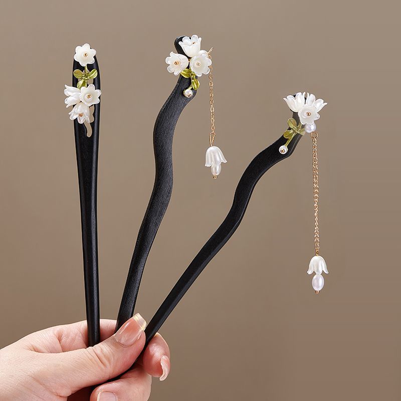 Wooden Flower Hairpin Vintage  - Vintage Jewelry Collection review and price