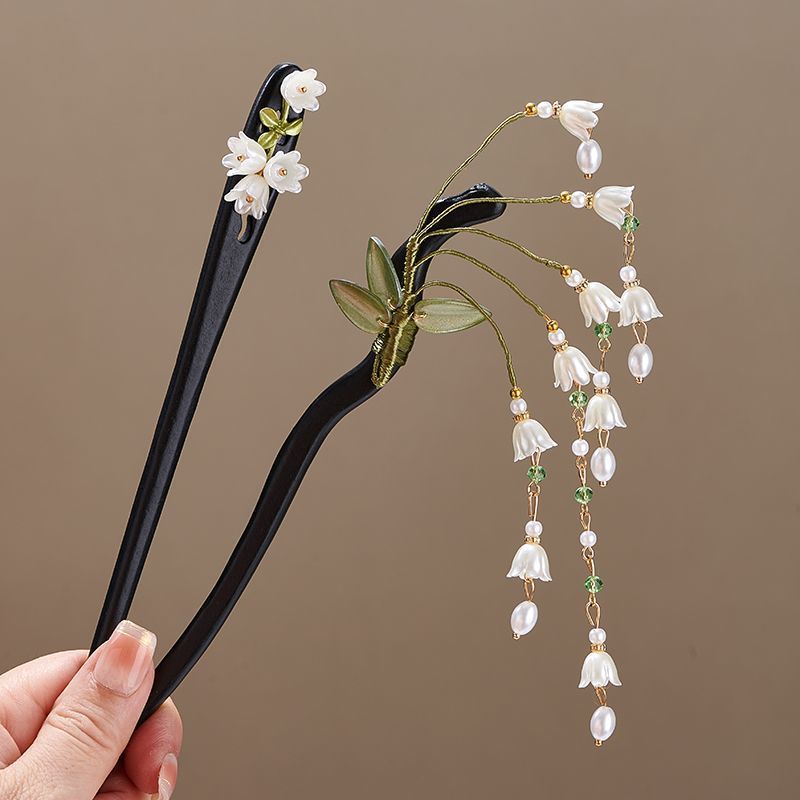 Wooden Flower Hairpin Vintage  - Vintage Jewelry Collection review and price